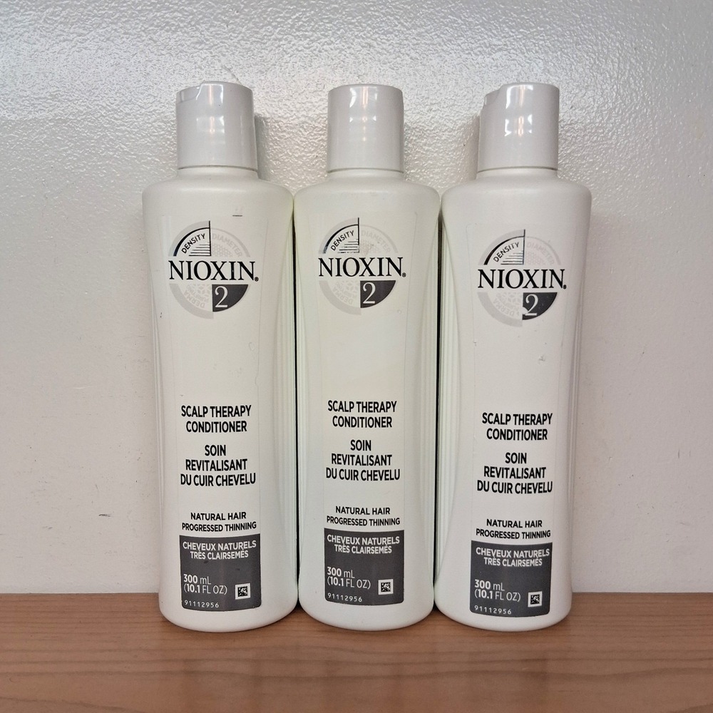 Lot Of 3 Nioxin System 2 Scalp Therapy Conditioner Thinning Hair 300ml